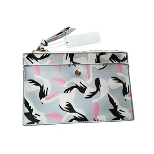 Charming charlie Pelican print pocket zippered flat pouch clutch nwt